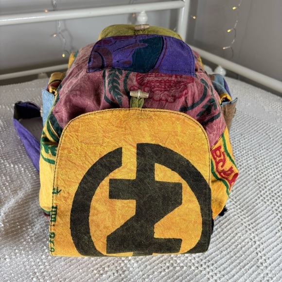 Flying High Backpack Patchwork Reversible Cotton Rice Pack Festival Travel Gift main image 6